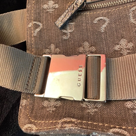 Y2K Vintage GUESS Ella Mini Belt Bag Denim Beige/ Grey with Silver Hardware. - Picture 12 of 15